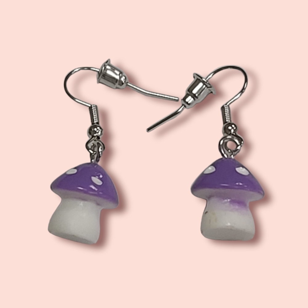 Kawaii Cottagecore Mushroom Earrings
